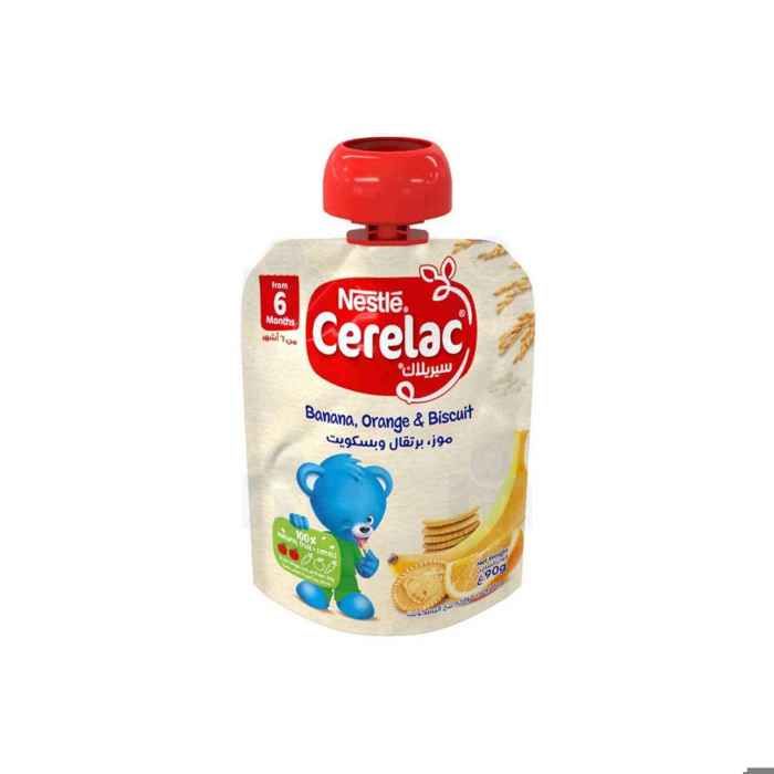 Purée de fruits banane orange avec biscuit 90g - CERELAC