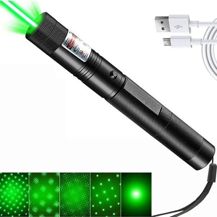 Laser Vert 303 USB Charge Haute Puissance pointeur lumière chasse dispositif laser stylo