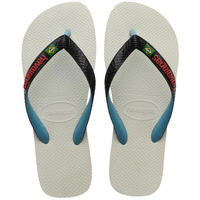 Tongs - HAVAIANAS - BRASIL MIX - Blanc/Noir - Synthétique - Homme