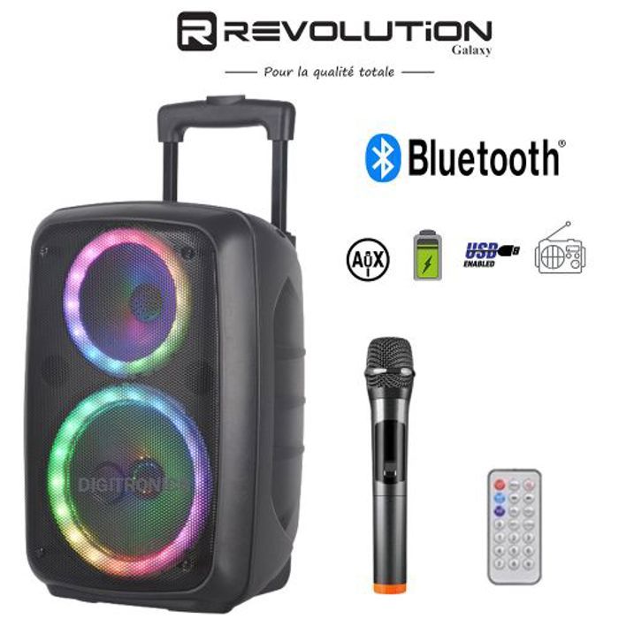 Revolution Haut-parleur Bluetooth Portable 400W LED colorée 2400mAH - 8 Inch - JBC-2680