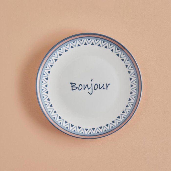 Assiette de service - BELLA MAISON - Bonjour Bleu - 26 cm - Grès - Ethnique