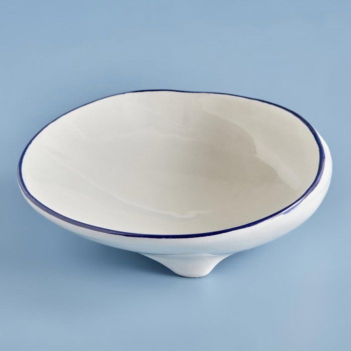 Petite Assiette de Présentation Oyster Blanc-Bleu Marine (12 cm)
