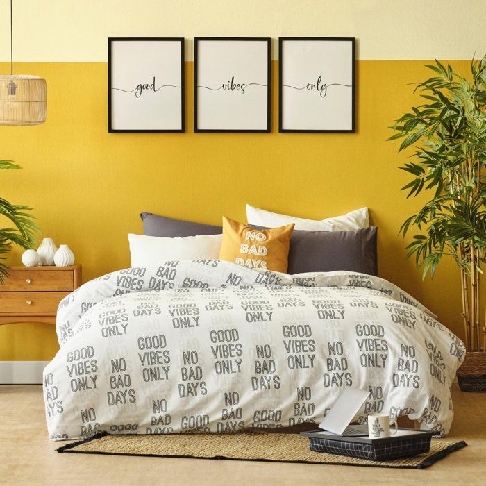 Parure de lit double 100 % coton Ranforce Good Days Blanc (200 x 220 cm)