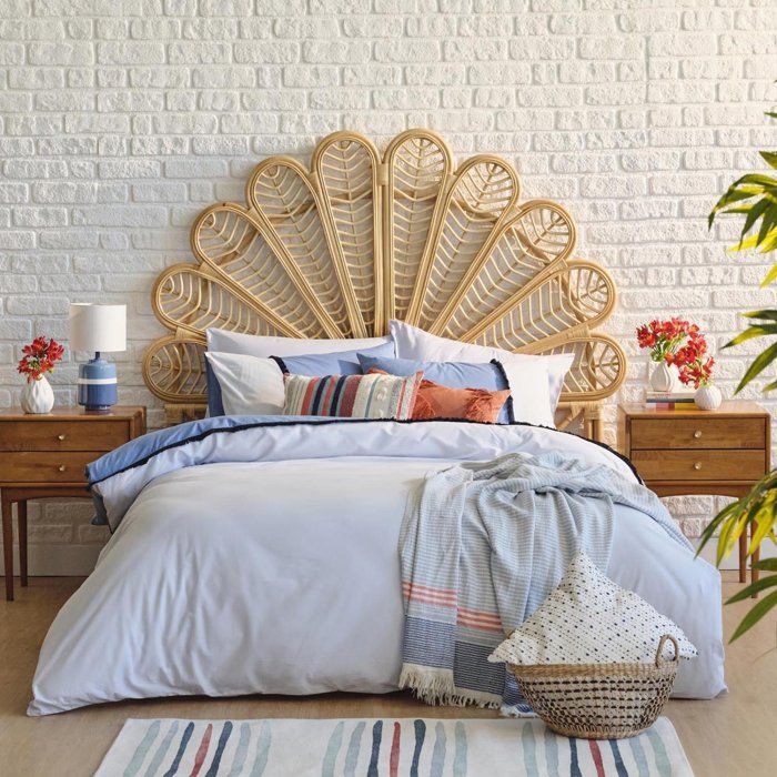 Parure de lit double - BELLA MAISON - Napoli - 100% coton - 200x220 cm - Bleu