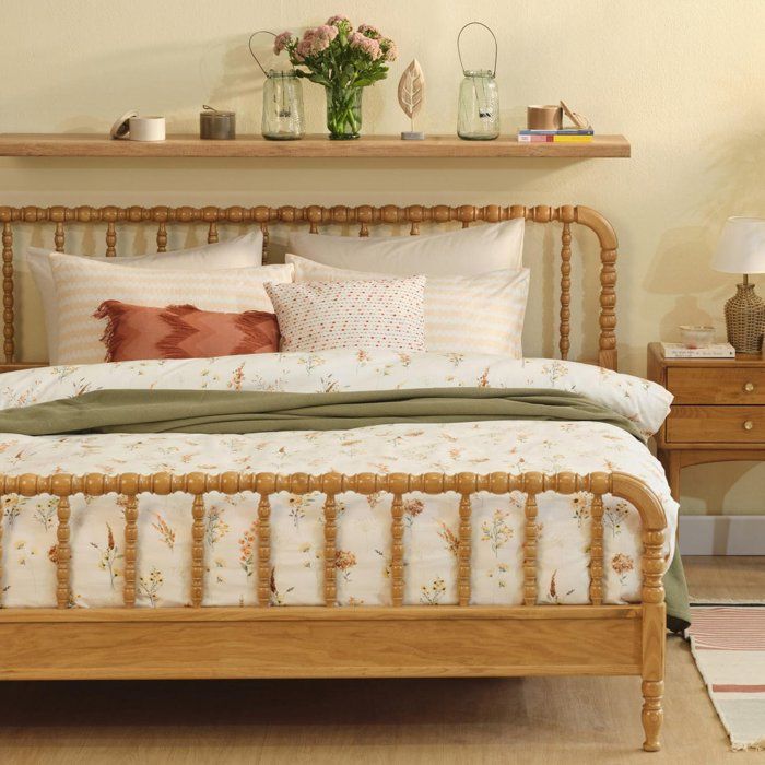 Parure de lit Leora King Size en satin de coton 100 % saumon (240 x 220 cm)