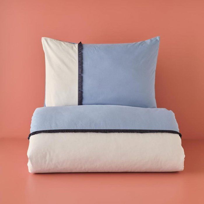 Parure de lit - Napoli - 100% Coton - 160x220 cm - Bleu - OEKO-TEX