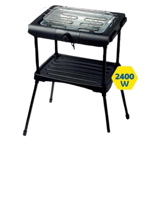 Barbecue sur pieds DENWA BBQ-294 — 2400 W - Ailes latérales - Noir