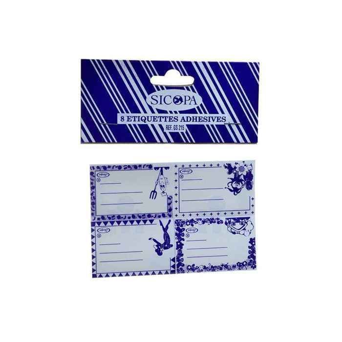 Étiquettes adhésives - SICOPA - GS215 - Blanc - Mixte - 8 unités