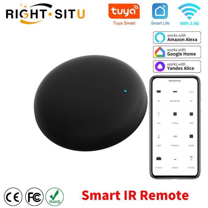 Tuya WiFi Smart IR Télécommande Smart Life APP Remplacer TV DVD AUD AC avec Alexa Google Home