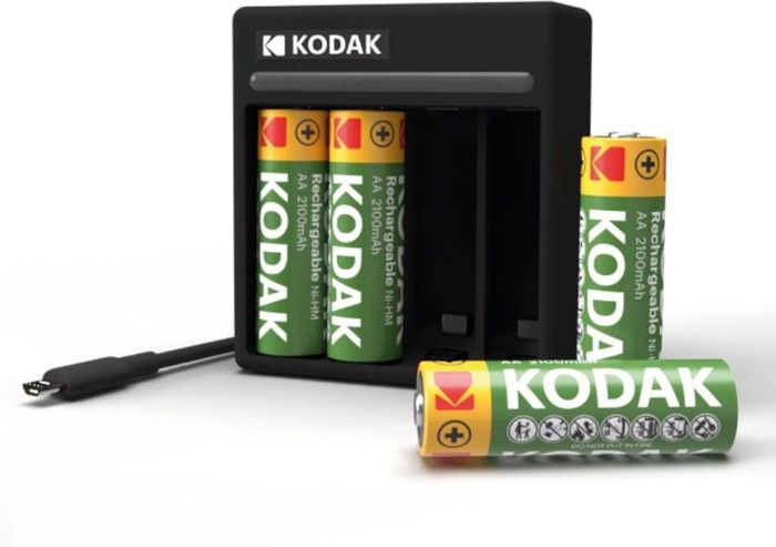 kodak Chargeur USB Fast + blister de 4 piles rechargeables AA 2100mah