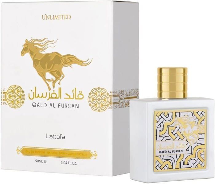 Qaed Al Fursan Unlimited Eau de parfum de Lattafa Weiß Edition Parfum oriental pour homme et femme 90 ml