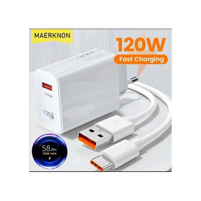 Chargeur adapté pour Mi 120W Rapide avec Câble USB type C