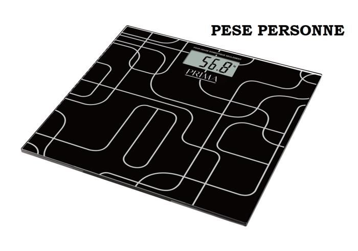 Pèse-Personne Numérique - PRIMA CUISINE - 150Kg - Noir - Électronique - Masse musculaire