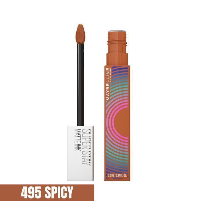 Rouge à Lèvres Liquide - Effet Mat - Longue Tenue - SuperStay Matte Ink -EDITION LIMITEE MUSIC - Teinte : 495 SPICY