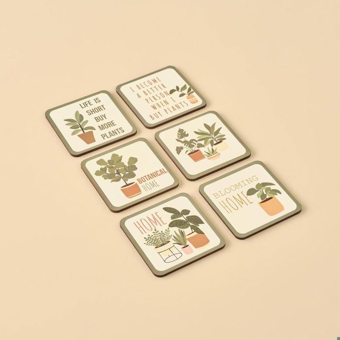 Wendy Lot de 6 Sous-Verres Vert (10x10 cm)