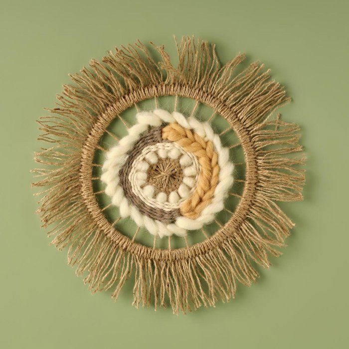 Ornement mural Clara en macramé naturel (40x40 cm)