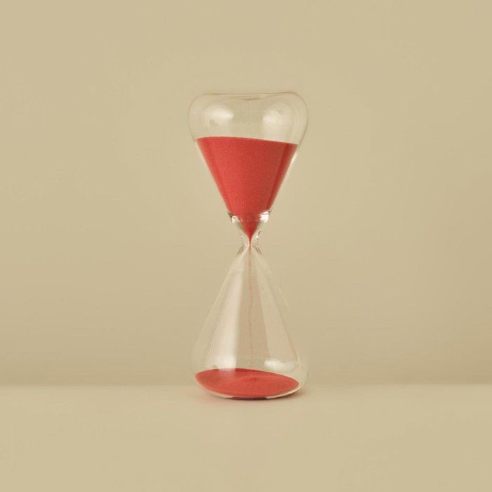 Sablier en verre Sona rouge (6x20 cm)