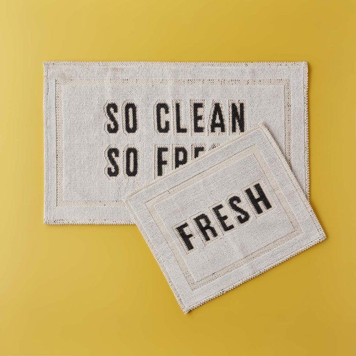 Set de vadrouille Clean Fresh Blanc (60x100 - 50x60 cm)