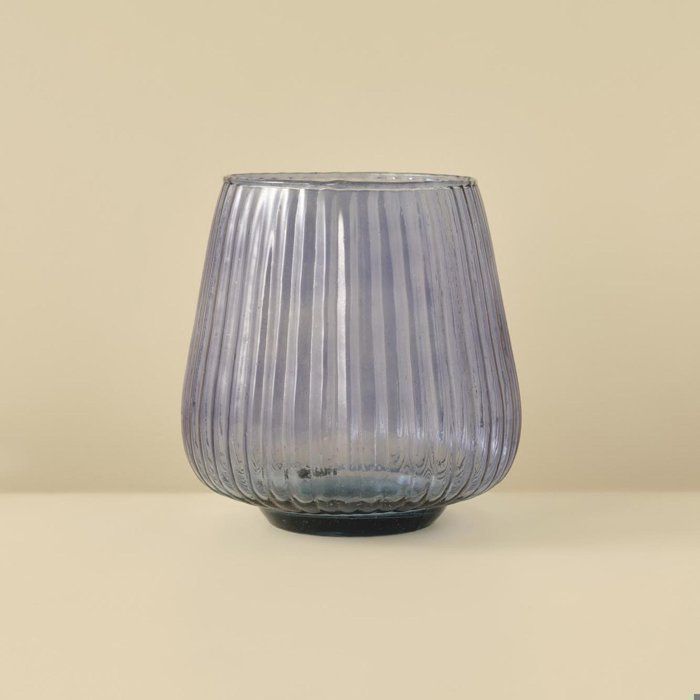 Vase en verre recyclé - BELLA MAISON - 18x18x19 cm - Bleu - Élégant - Chic