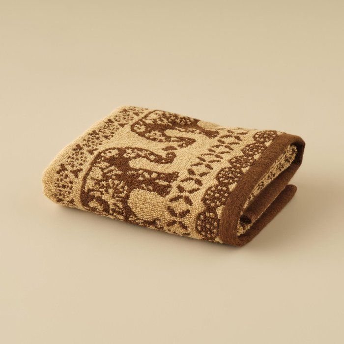Serviette de visage 100% coton Africana Marlin marron (50x75 cm)