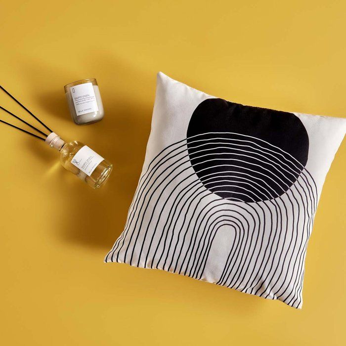 Taie d'oreiller ligne graphique géo (43x43 cm)