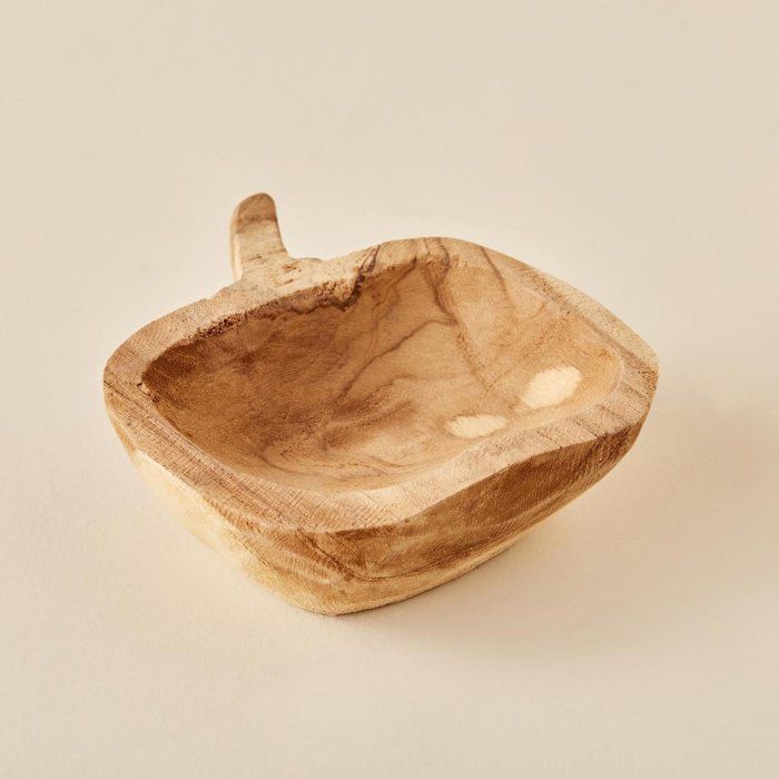 Bol décoratif en bois de pomme (15x12x4 cm)