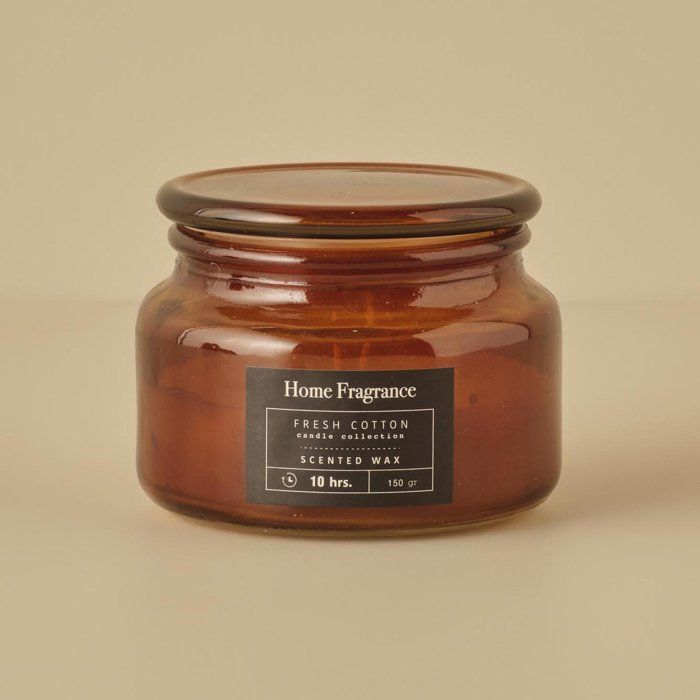 Bougie en Pot en Verre Parfumée Fresh Cotton Marron (10x8 cm)