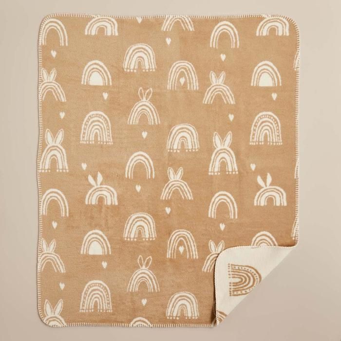 Couverture bébé en coton Rabbitbow Beige (100x120 cm)