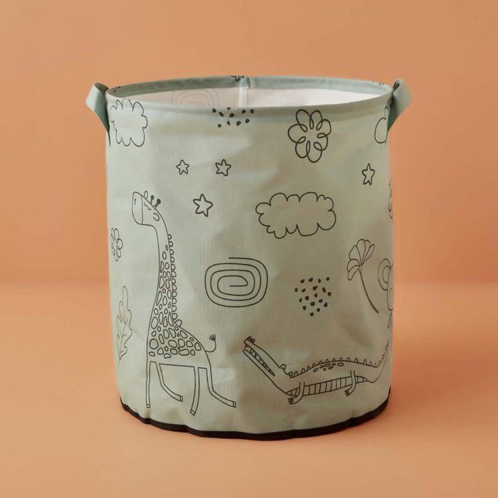 Panier à jouets Zoo vert (36x40 cm)
