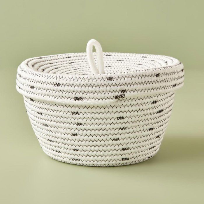 Panier décoratif avec couverture de neige blanc (24x14 cm)