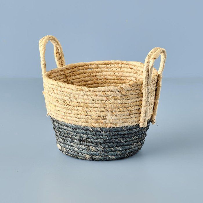 Panier en osier Arvis bleu (19x24 cm)