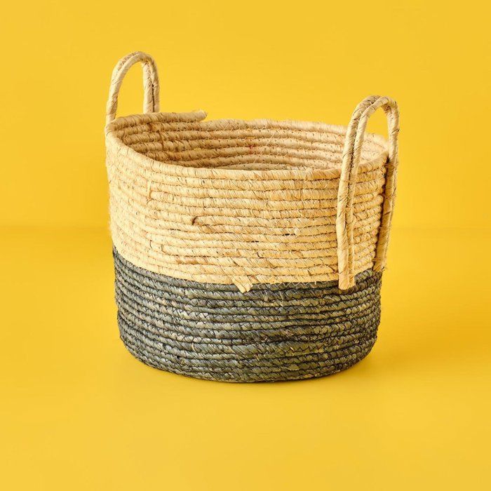 Panier en osier - BELLA MAISON - Arvis - Bleu - 33x26 cm - Pratique et léger