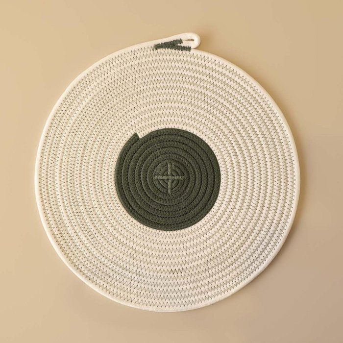 Set de table décoratif en coton Dinas vert (35 cm)