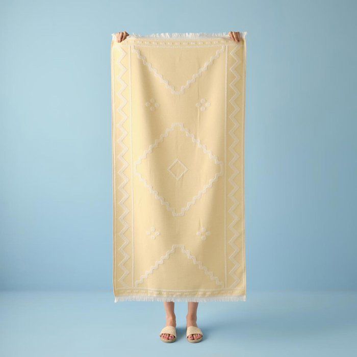 Serviette de plage Serena jaune (75x150 cm)