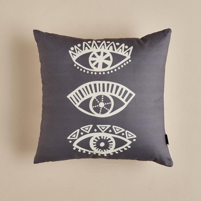 Housse de coussin Yeux Anthracite (43x43 cm)