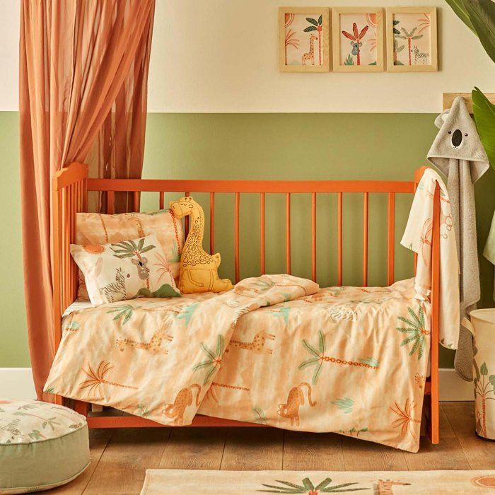 Parure de lit bébé - BELLA MAISON - Safari - 100 % coton - 100 x 150 cm - Certifié OEKO-TEX