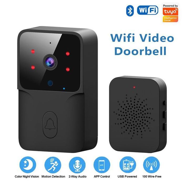 caméra d'interphone extérieure ONENUO WiFi Sonnette Maison Tuya avec Alexa Google