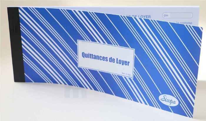Carnet quittance de loyer C154 11x28cm - SICOPA
