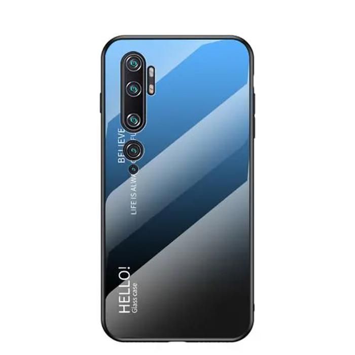 Xiaomi MI Note 10 Coque en Verre Trempé Etui Luxueux Pochette Anti-Choc MI Note10 Bleu