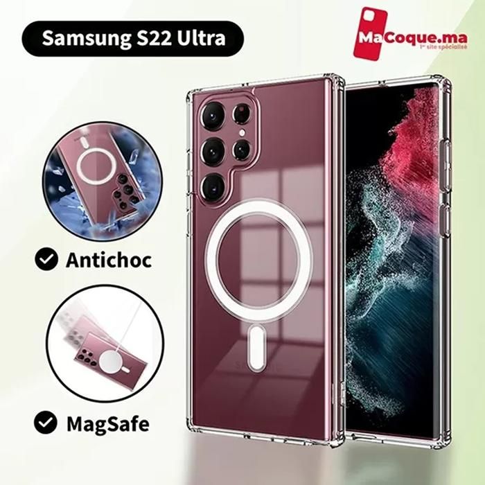 Coque Samsung S22 Ultra Transparente MagSafe Antichoc-Anti-Jaunissement-