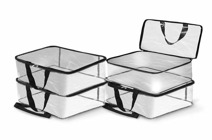 PAQUET DE 4 SACS DE RANGEMENT TRANSPARENT