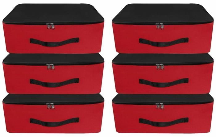 PACK DE 6 SACS DE RANGEMENT DE GARDE-ROBE - ROUGE