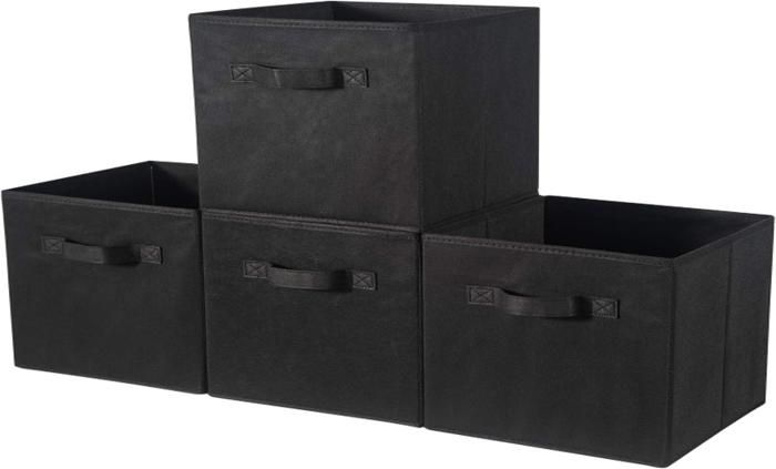LOT DE 4 BOÎTES DE RANGEMENT - NOIR