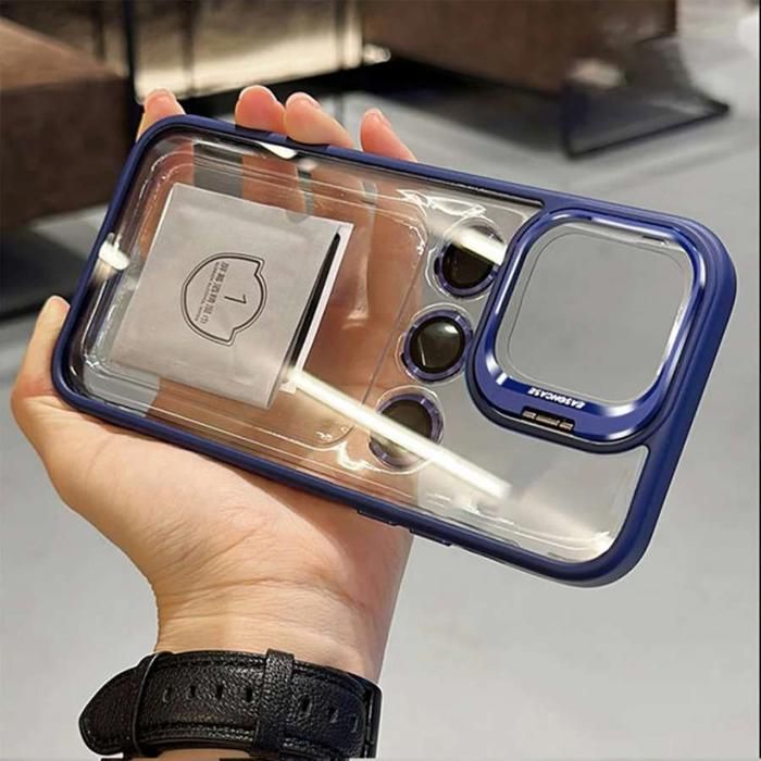 BLEU MARINE Coque iPhone 13 Normal Invisible Support Vidéo LENS Caméra