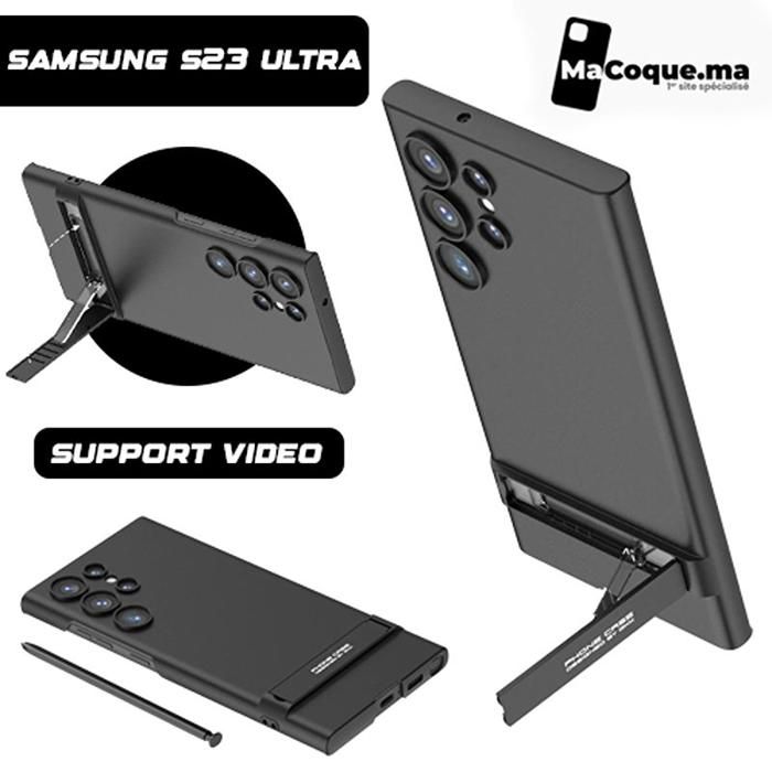 NOIR Coque ULTRAMINCE Samsung S23 ULTRA Piquet Support Video  Antichoc