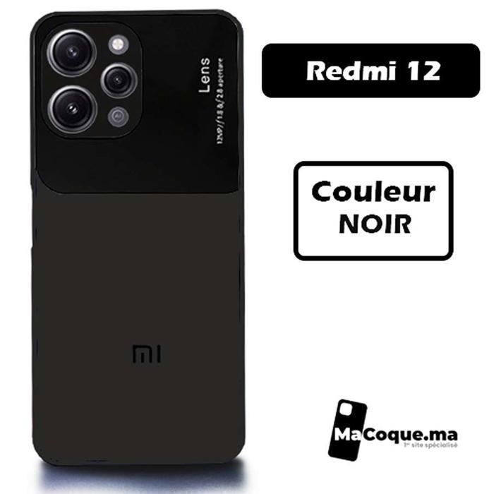 NOIR Coque Redmi 12 Galvanisée