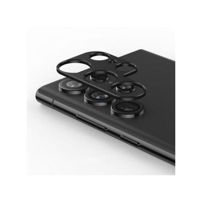 Protecteur caméra arrière pour Samsung Galaxy S23 Ultra 5G en verre trempé pour objectif (Noir)