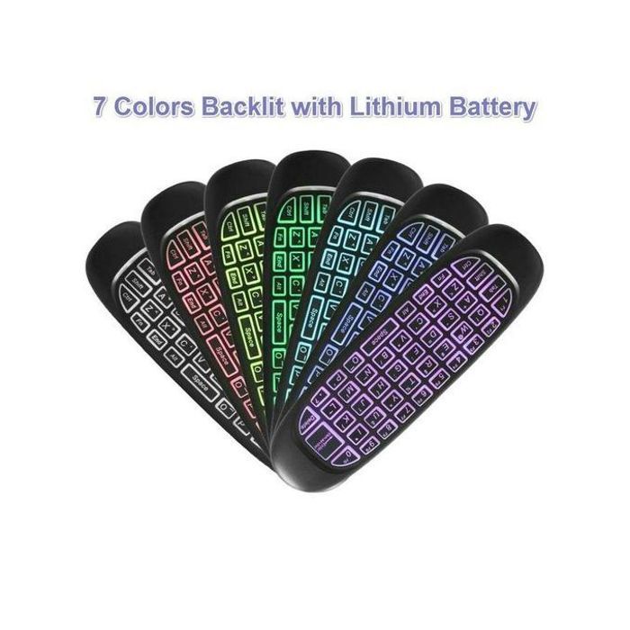 Clavier Télécommande Pour Les Jeux Android Smart TV,C120 RGB 7 Colour 2.4G RF