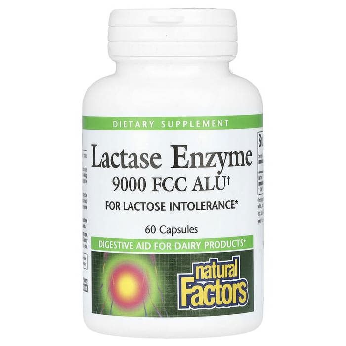 Enzyme de lactase, 9 000 FCC ALU, 60 capsules