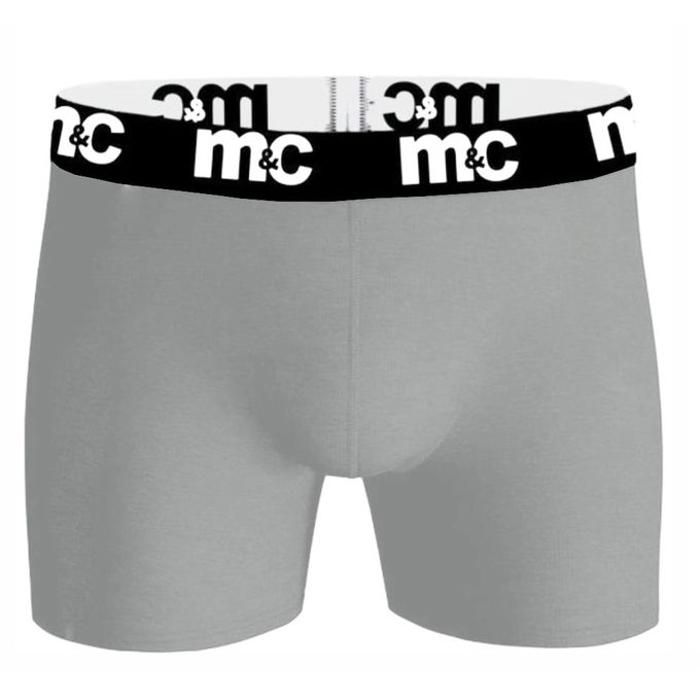 Boxer en Coton/ Lycra Gris avec ceinture élastique